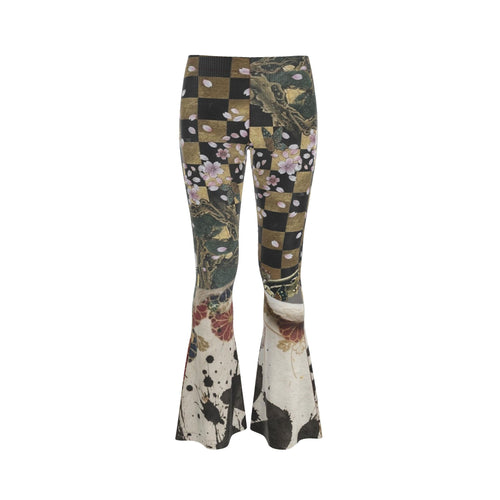 咲 Mitosis kanji design high waisted flared leggings — blush kanji series, 3d render
