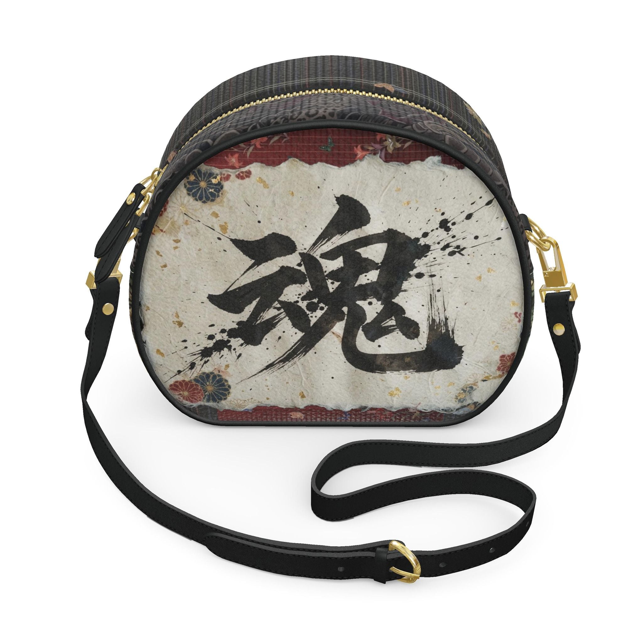 魂 Synapse kanji design round box bag — blush kanji series, 3d render