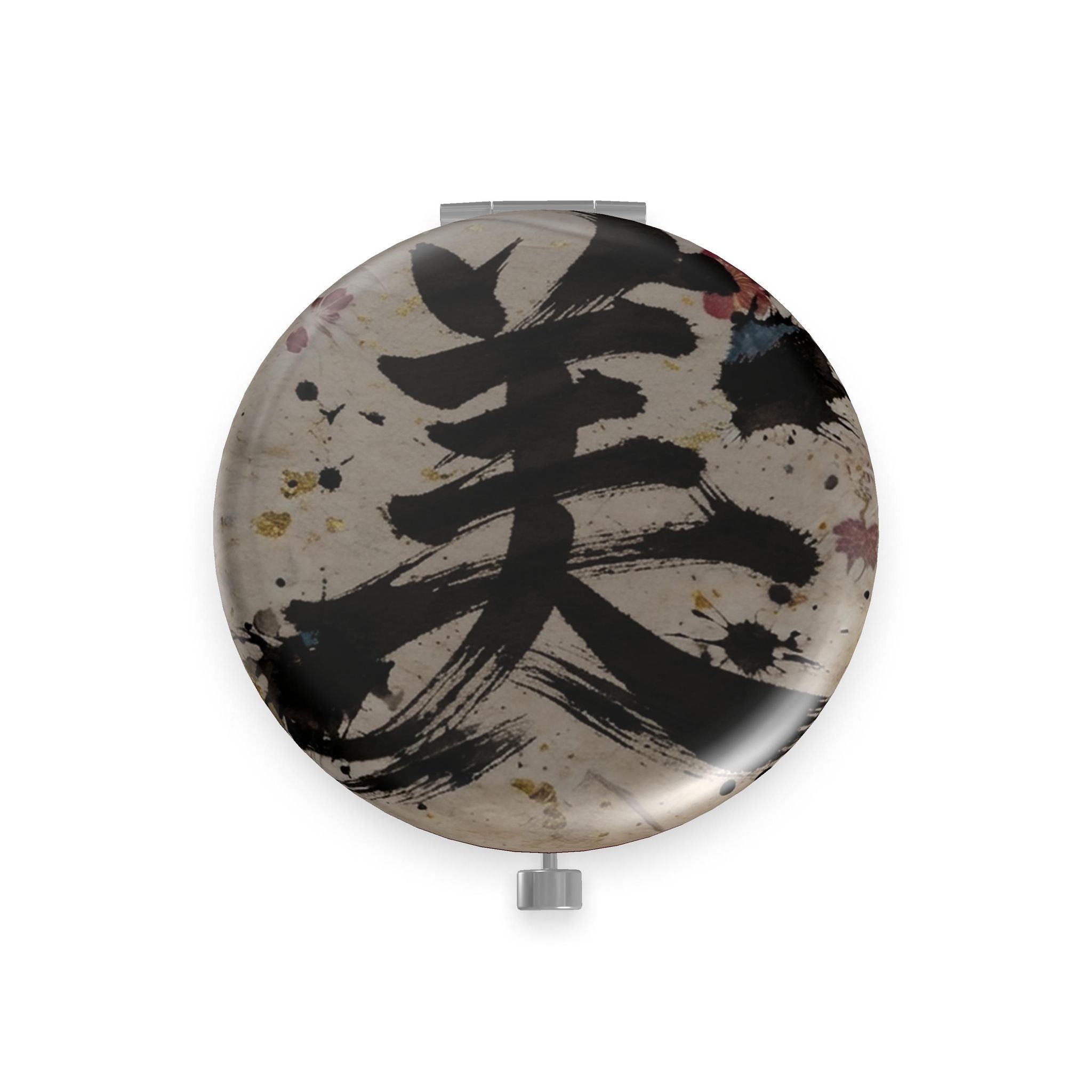 美 Dopamine kanji design metal compact mirror — blush kanji series, 3d render