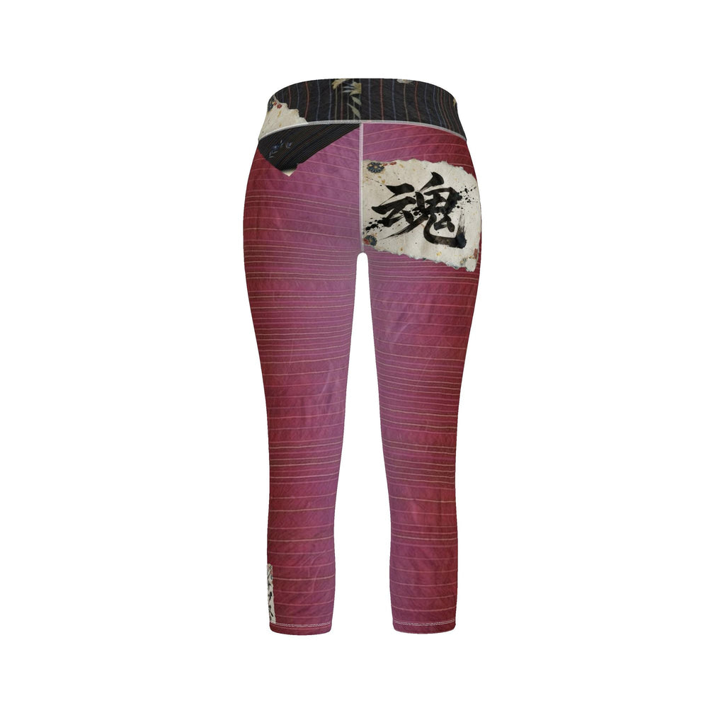 魂 Synapse kanji design sports leggings — blush kanji series, 3d render