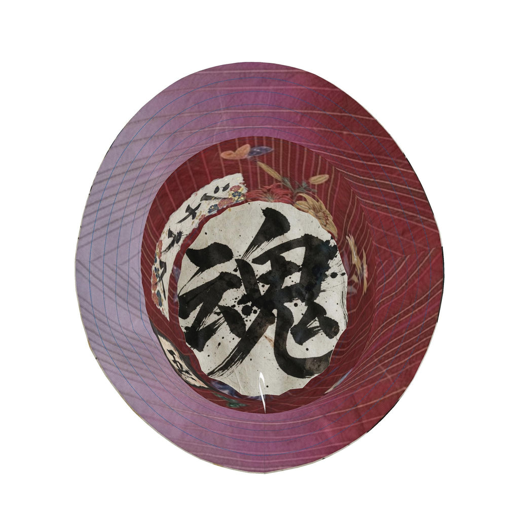 魂 Synapse kanji design bucket hat — blush kanji series, 3d render