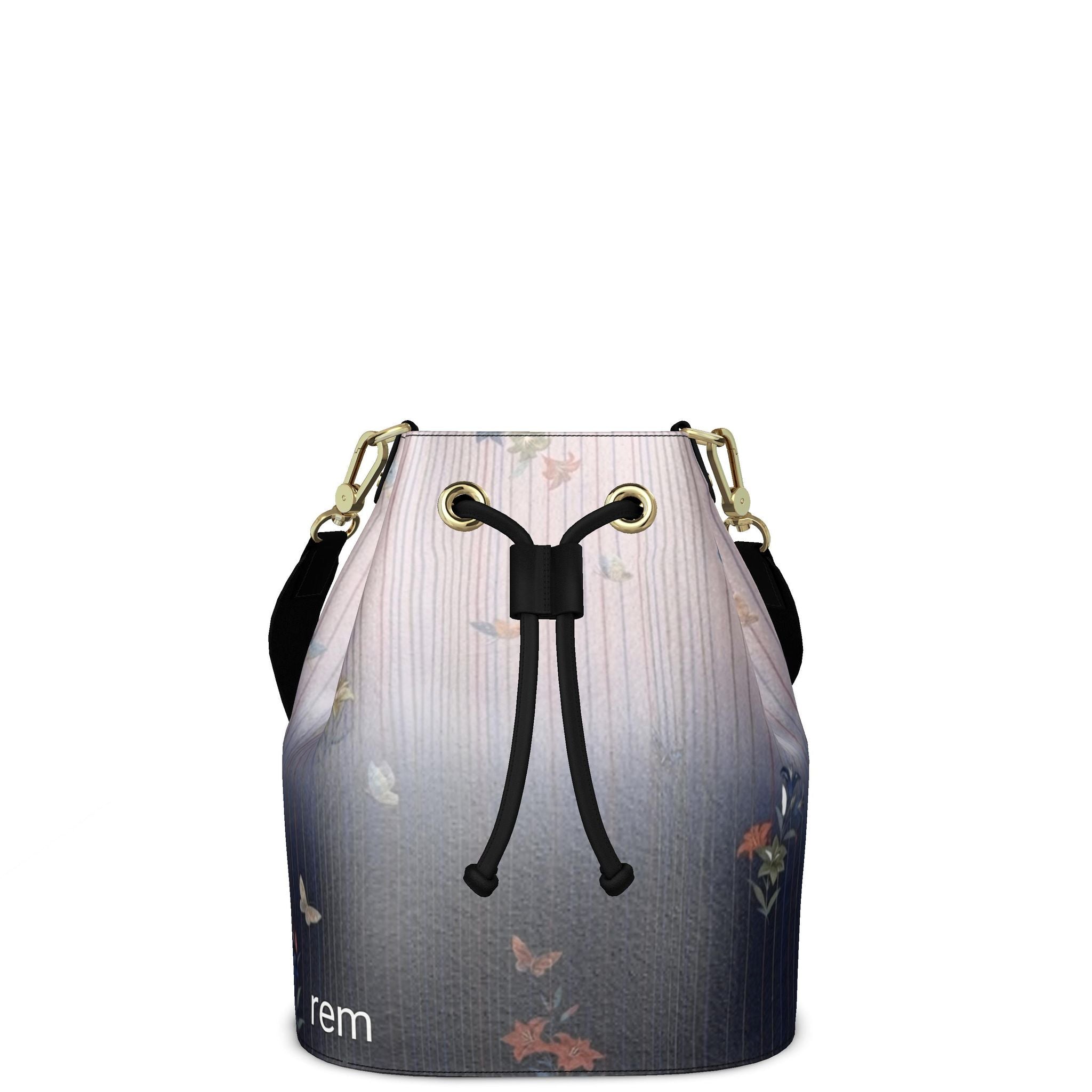 夢 Rem kanji design bucket bag — blush kanji series, 3d render