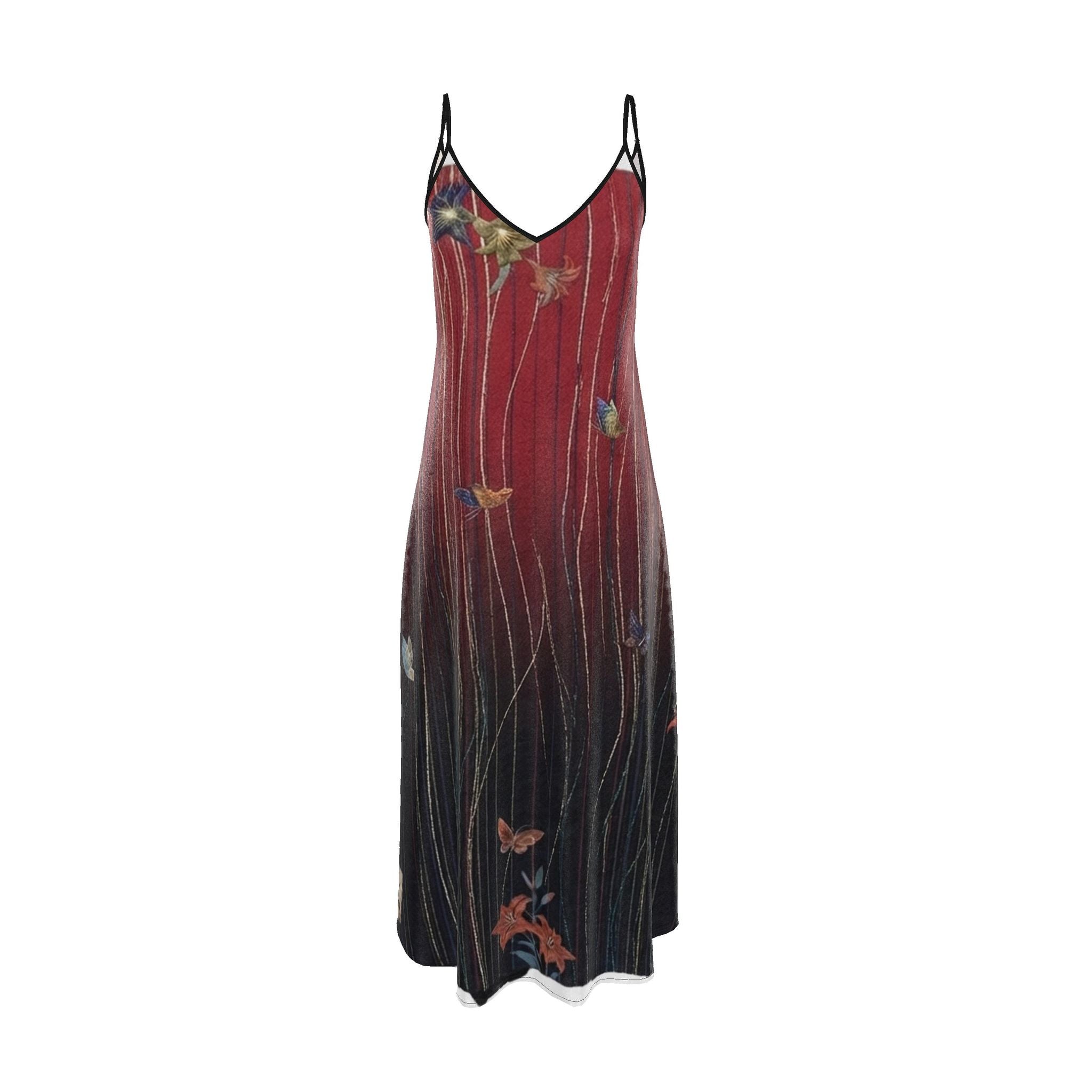 夢 Rem kanji design slip dress maxi — blush kanji series, 3d render