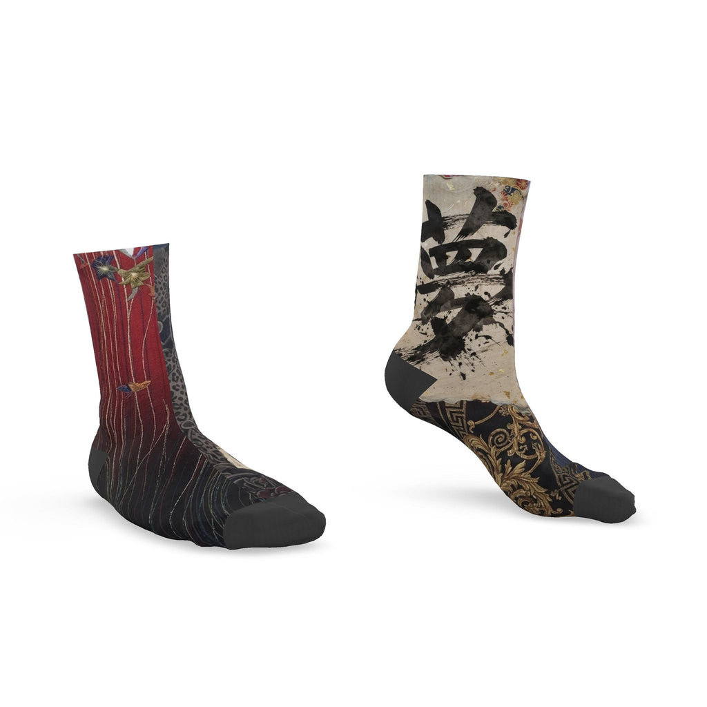 夢 Rem kanji design socks — blush kanji series, 3d render