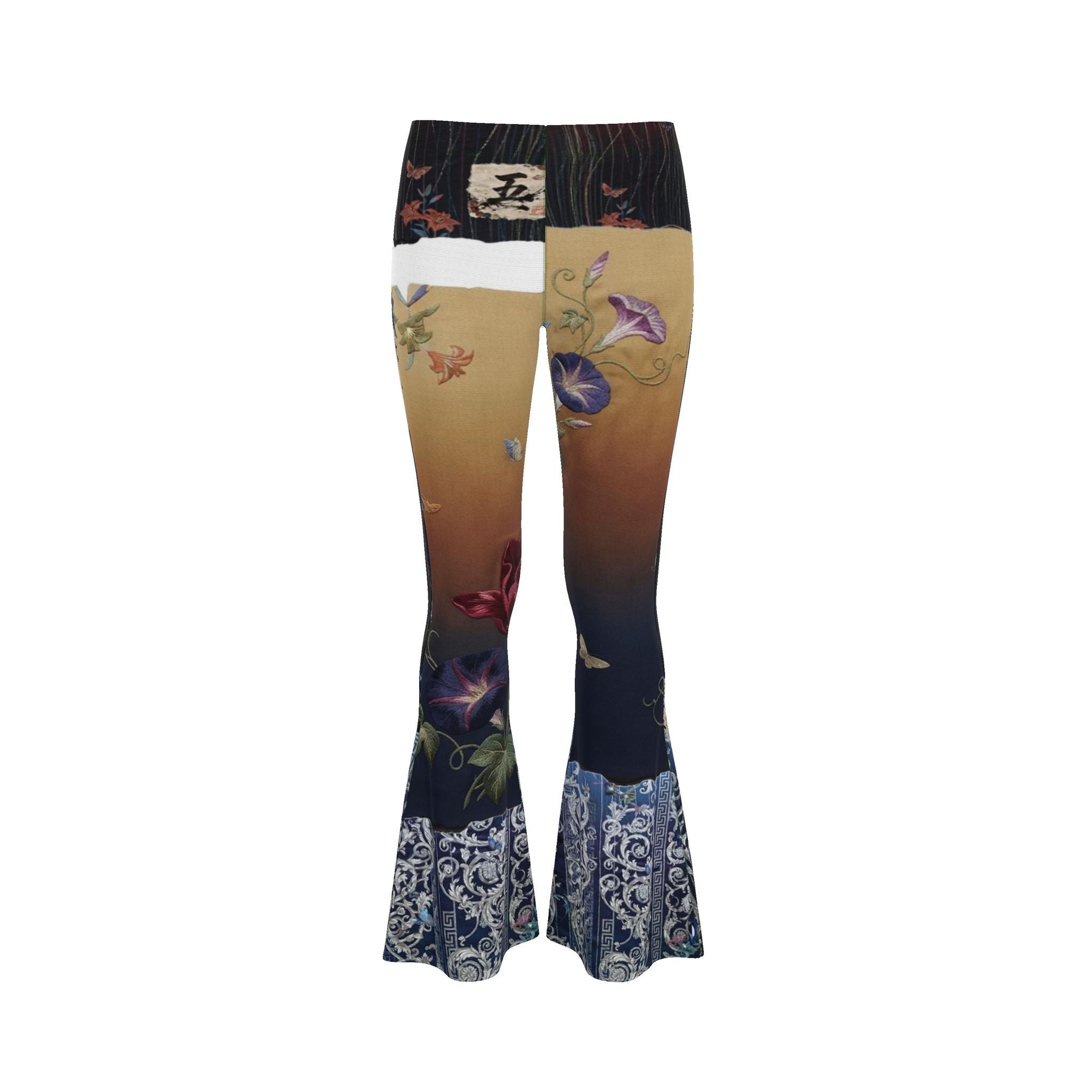 命 Genesis kanji design high waisted flared leggings — blush kanji series, 3d render