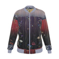命 Genesis kanji design women's reversible silk bomber jacket — blush kanji series, 3d render