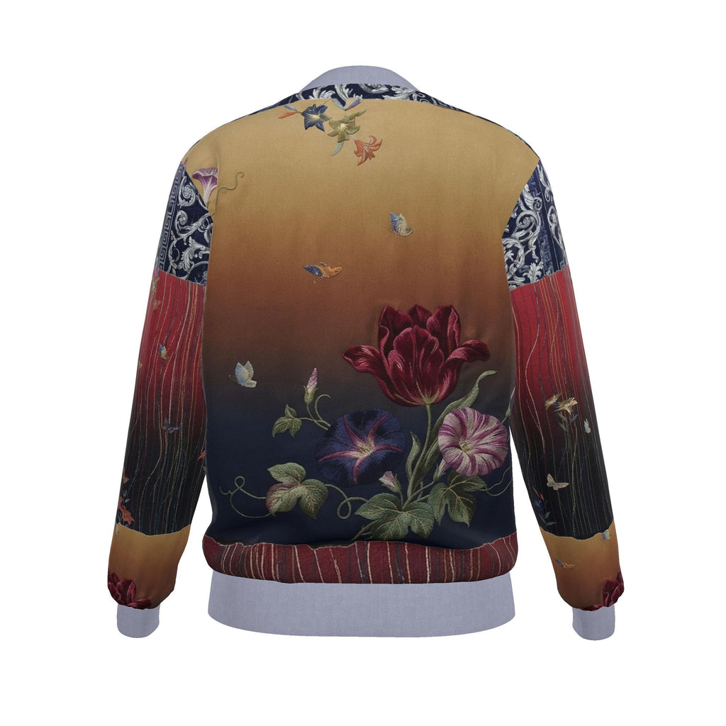 命 Genesis kanji design women's reversible silk bomber jacket — blush kanji series, 3d render