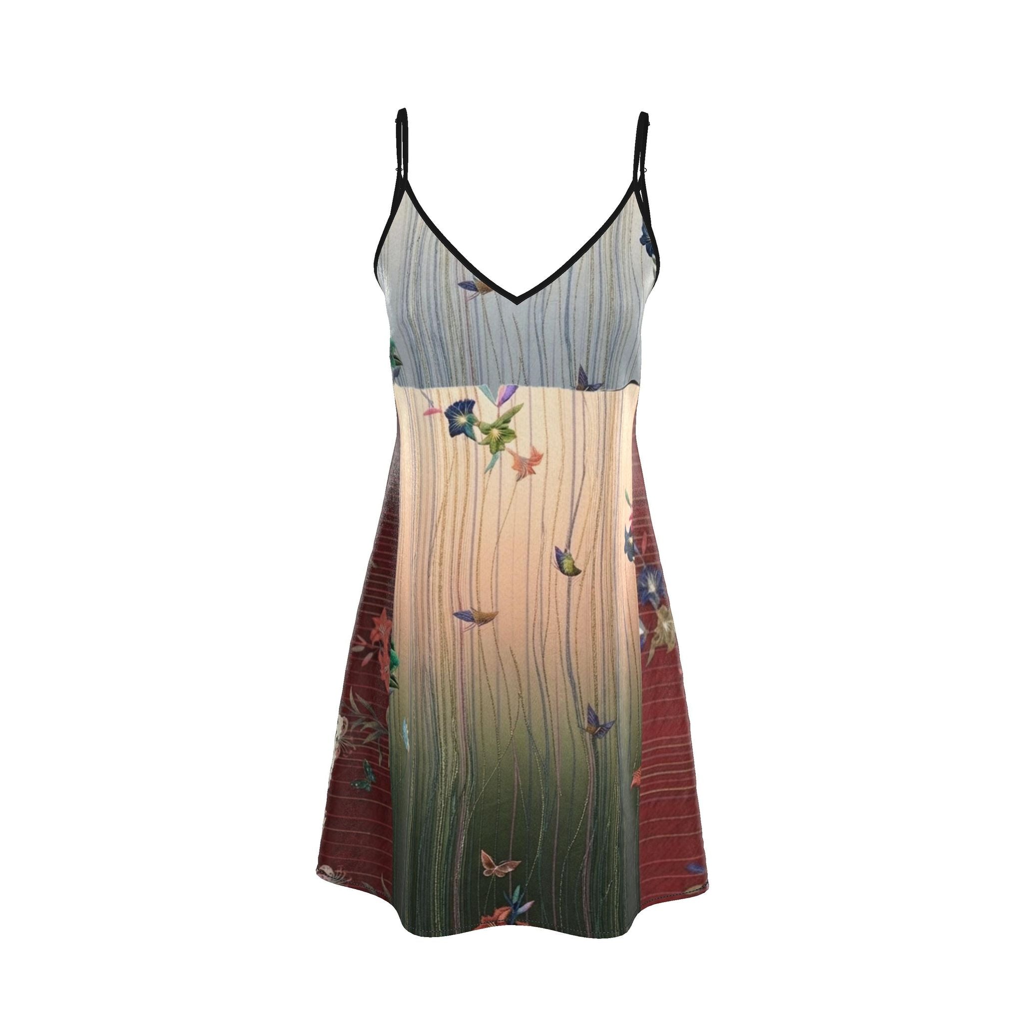 嵐 Adrenaline kanji design slip dress midi — blush kanji series, 3d render