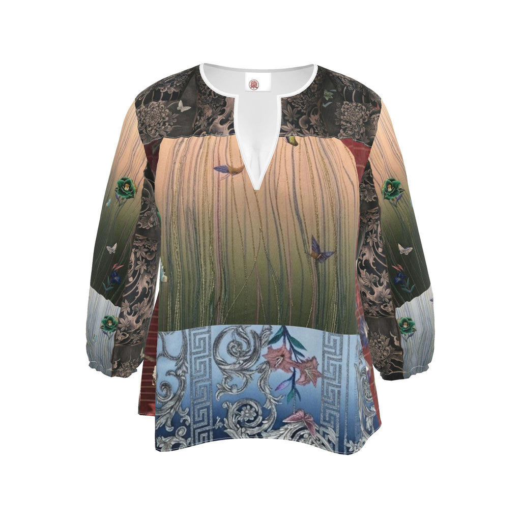 嵐 Adrenaline kanji design blouse — blush kanji series, 3d render