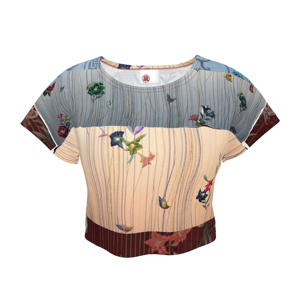 嵐 Adrenaline kanji design ladies crop top — blush kanji series