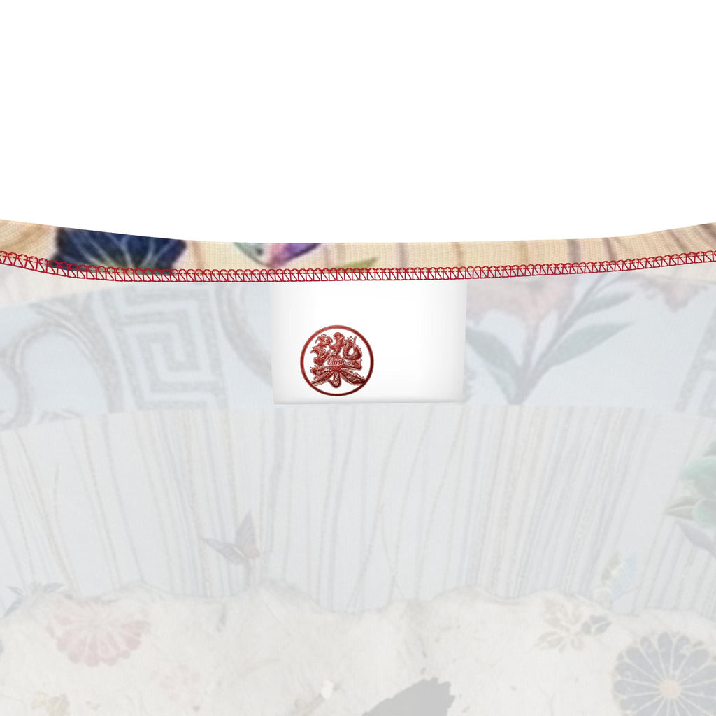 嵐 Adrenaline kanji design ladies crop top — blush kanji series, back view