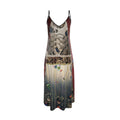 旅 Kinetic kanji design slip dress maxi — blush kanji series