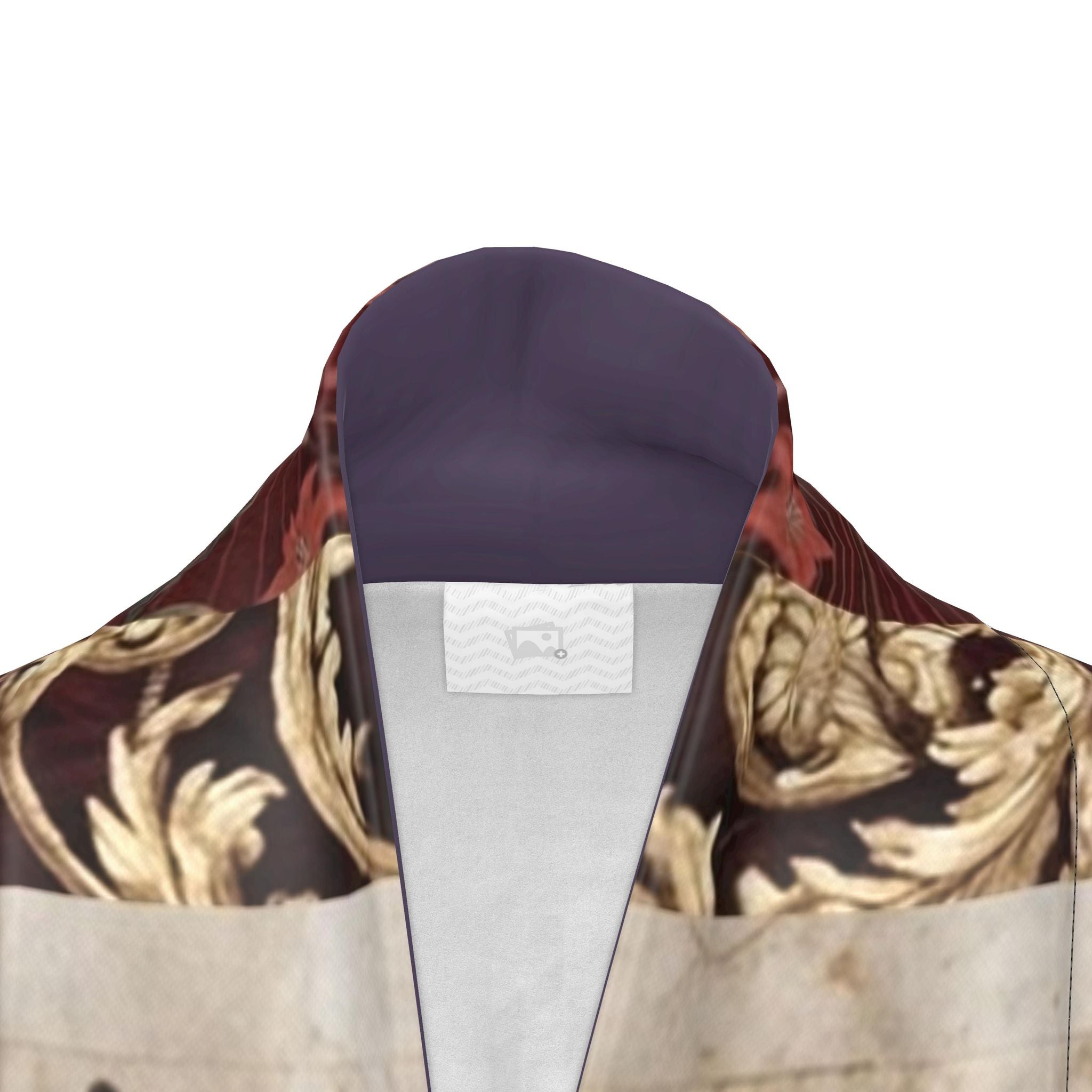 旅 Kinetic kanji design kimono — blush kanji series, detail