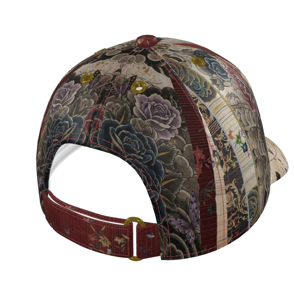 旅 Kinetic kanji design baseball cap — blush kanji series, hardware detail