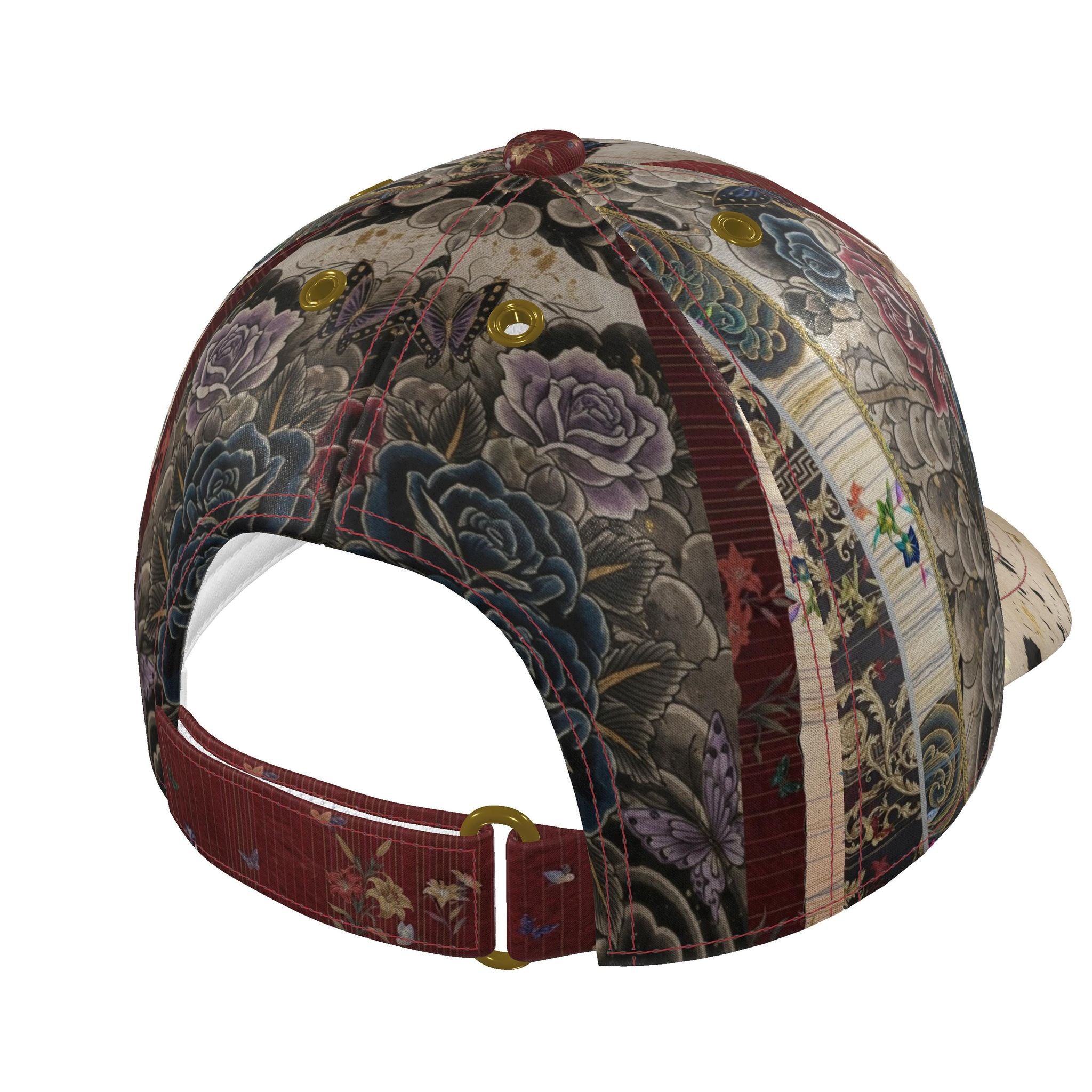 旅 Kinetic kanji design baseball cap — blush kanji series, hardware detail