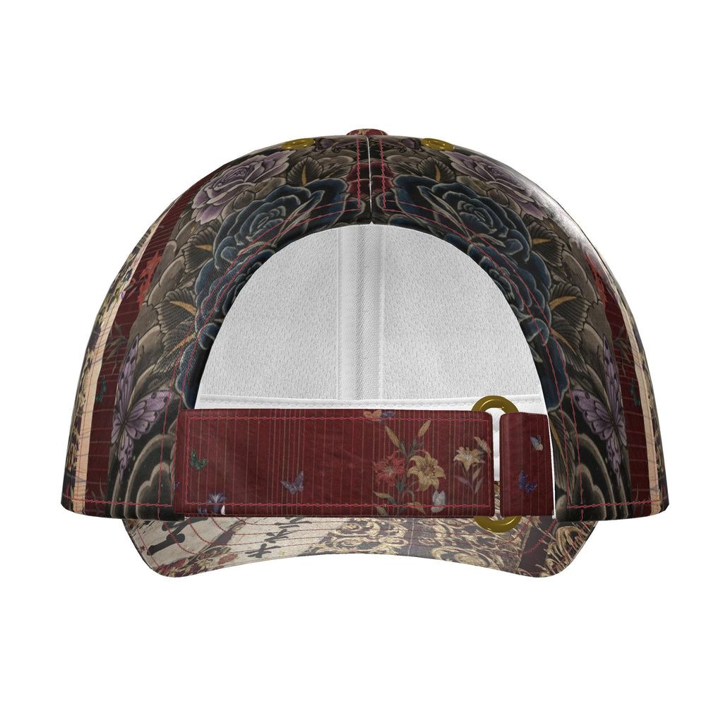 旅 Kinetic kanji design baseball cap — blush kanji series, brass hardware